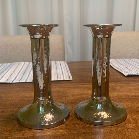 Vintage Hammered Candlesticks - Picture 2 of 7